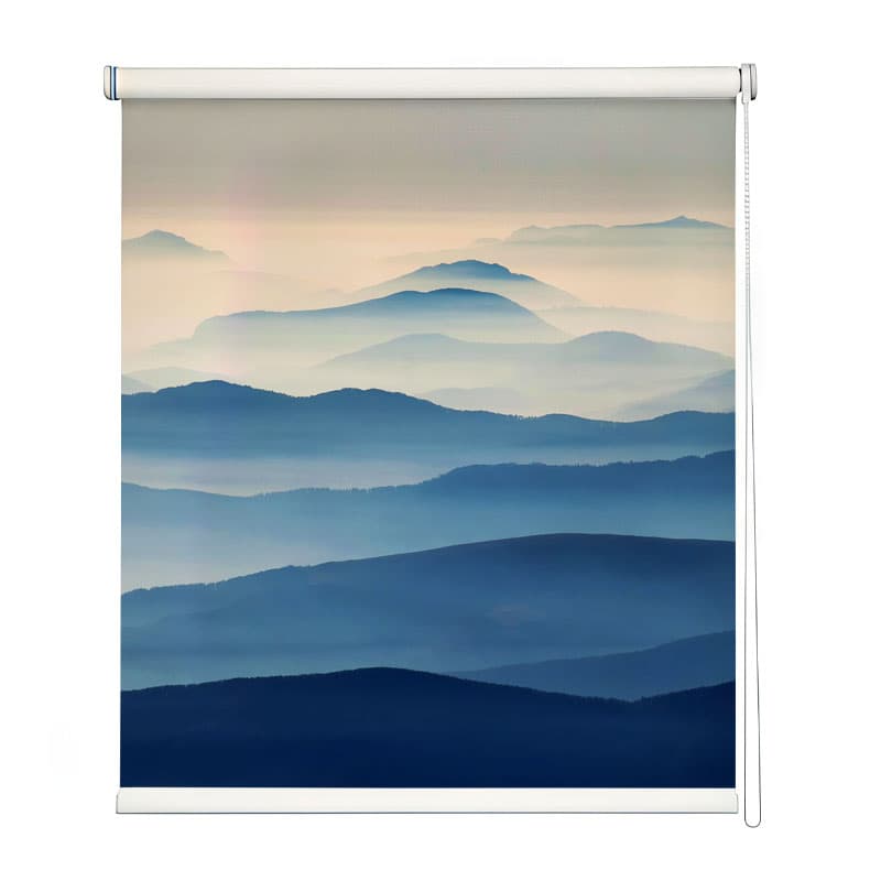 Blue Mountain Serenity Roller Blind shown in a room