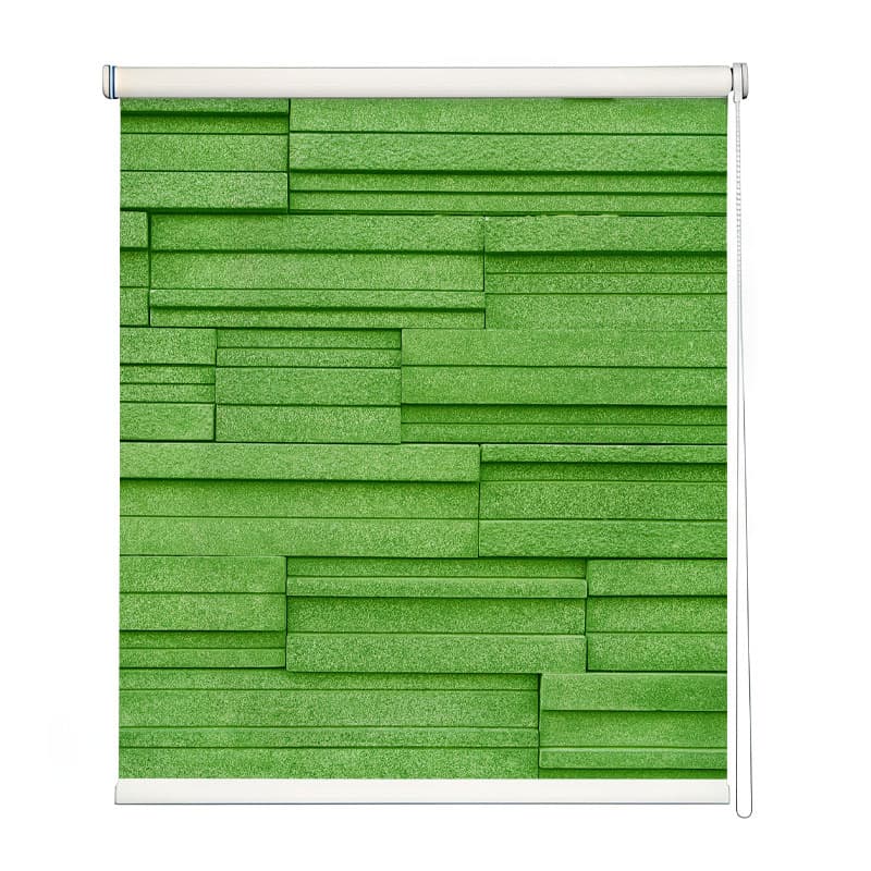 Architectural Green Panel Roller Blind shown in a room