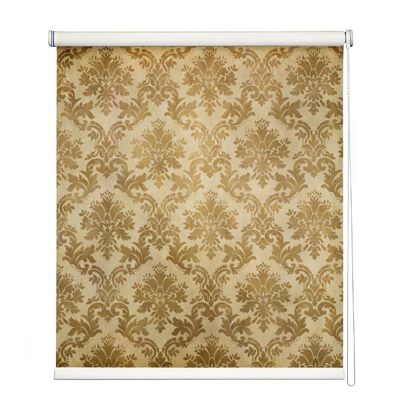 Antique Glamour Damask Roller Blind shown in a room