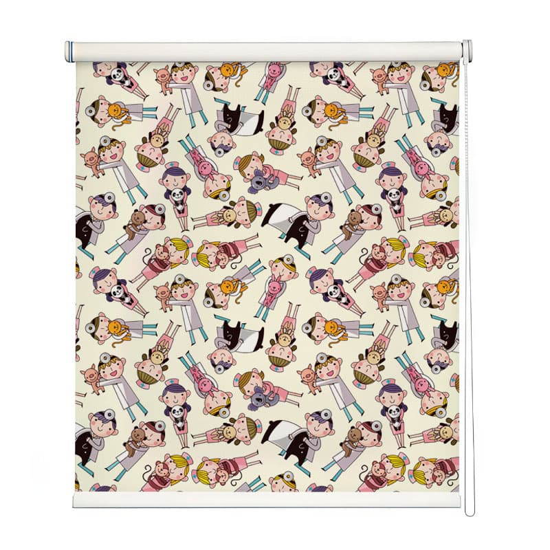 Pet Vet Playtime Window Roller Blind shown in a room