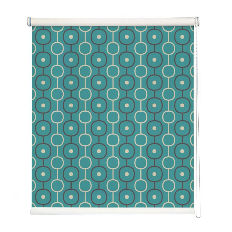 Retro Chain Link Pattern Roller Blind shown in a room