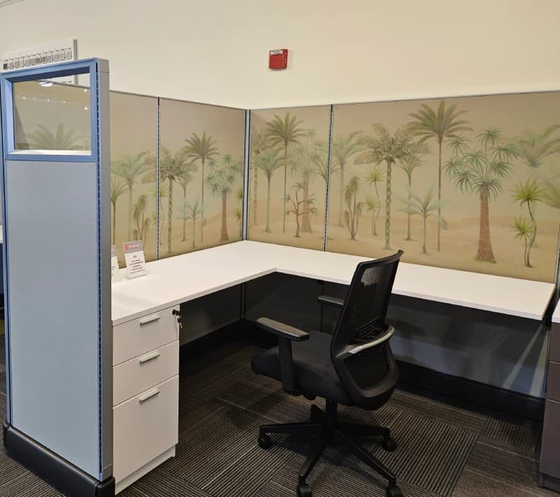 Thalra, Whispering Desert Palms Wallpaper Mural shown in a room