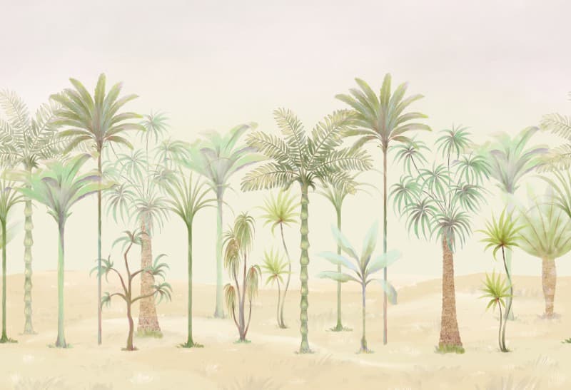 Thalra, Whispering Desert Palms Wallpaper Mural pattern detail