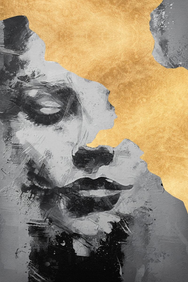 Lumi Shimmering Abstract Gold Face Wallpaper pattern detail
