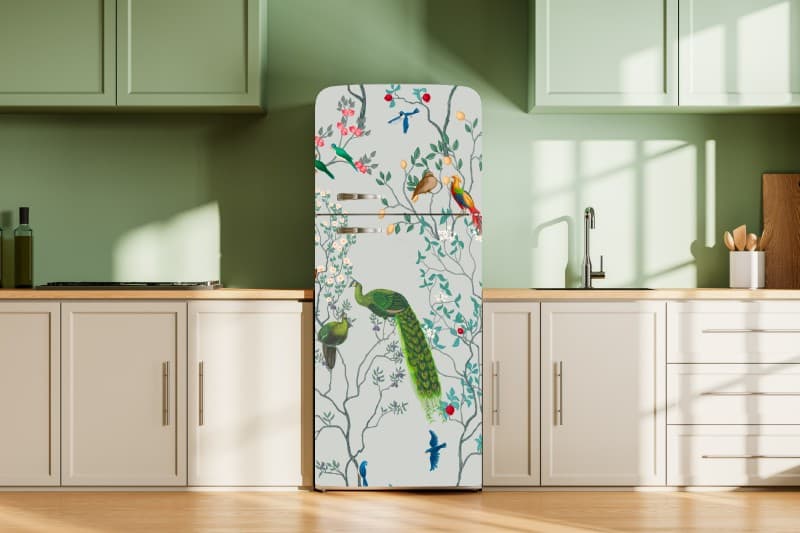 Songtree, Tropical Bird Melody Wallpaper Mural shown in a room