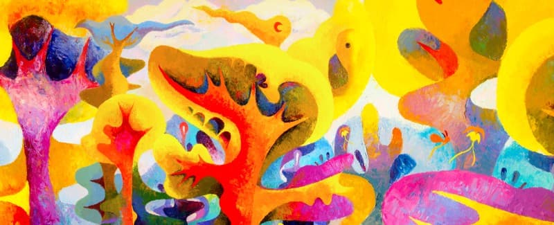 Chromaplay, Bold Fantasy Shapes Mural pattern detail