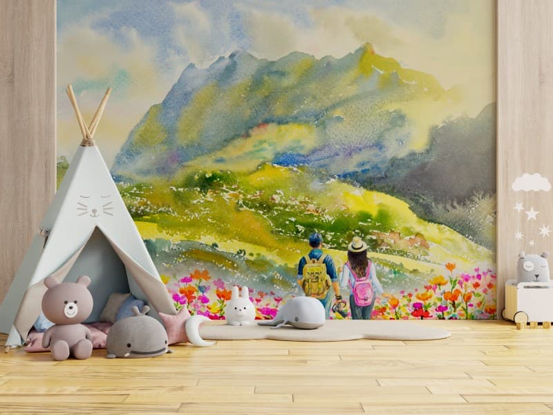 Mountaura, Path to Peace Wallpaper Mural shown in a room
