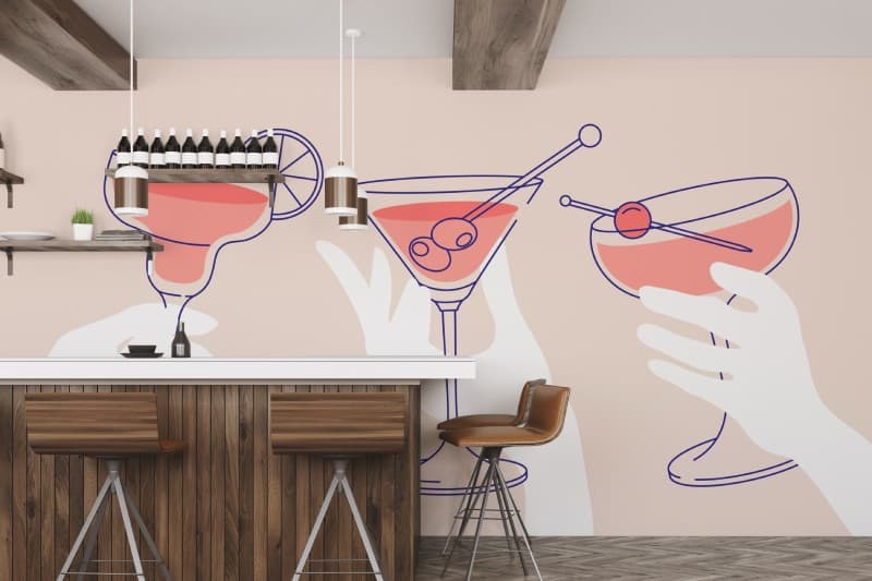 Contemporary Pop Art Wall Mural Wallpaper shown in a room