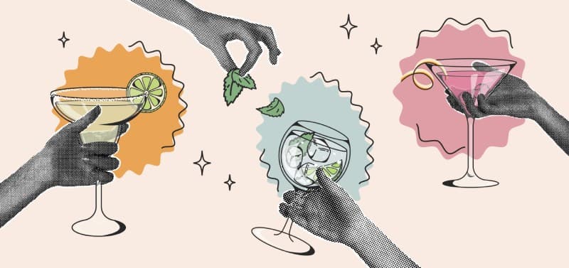 Frolic, Bubbly Spirits in Playful Hands Mural pattern detail