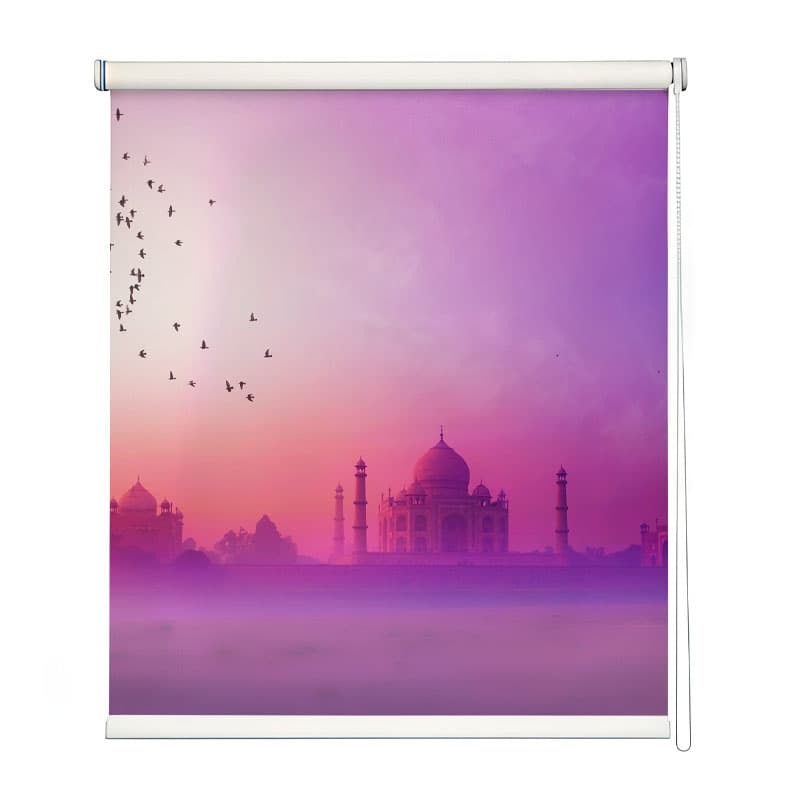 Agra Twilight Dream Window Roller Blind shown in a room