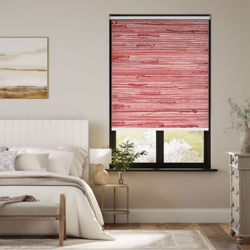 Rustic Red Grass Weave Roller Blind pattern detail