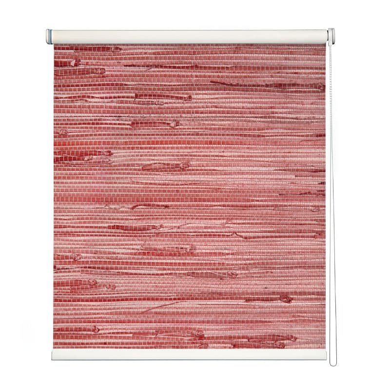 Rustic Red Grass Weave Roller Blind shown in a room