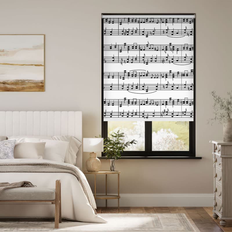Musical Notes Harmony Roller Blind pattern detail