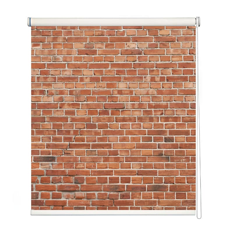 Classic Red Brick Print Window Roller Blind shown in a room