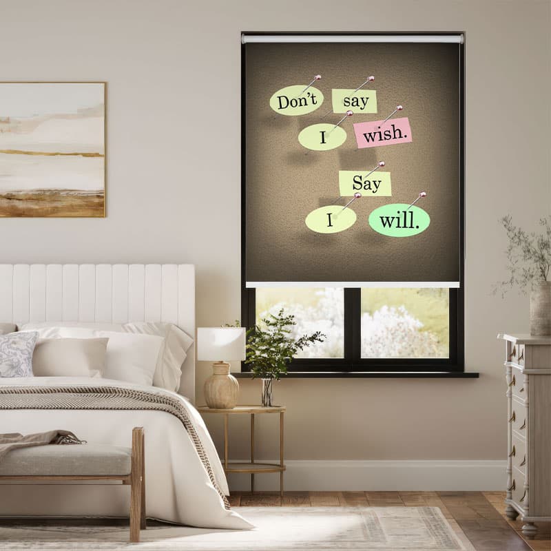 Goal-Oriented Quote Roller Blind pattern detail