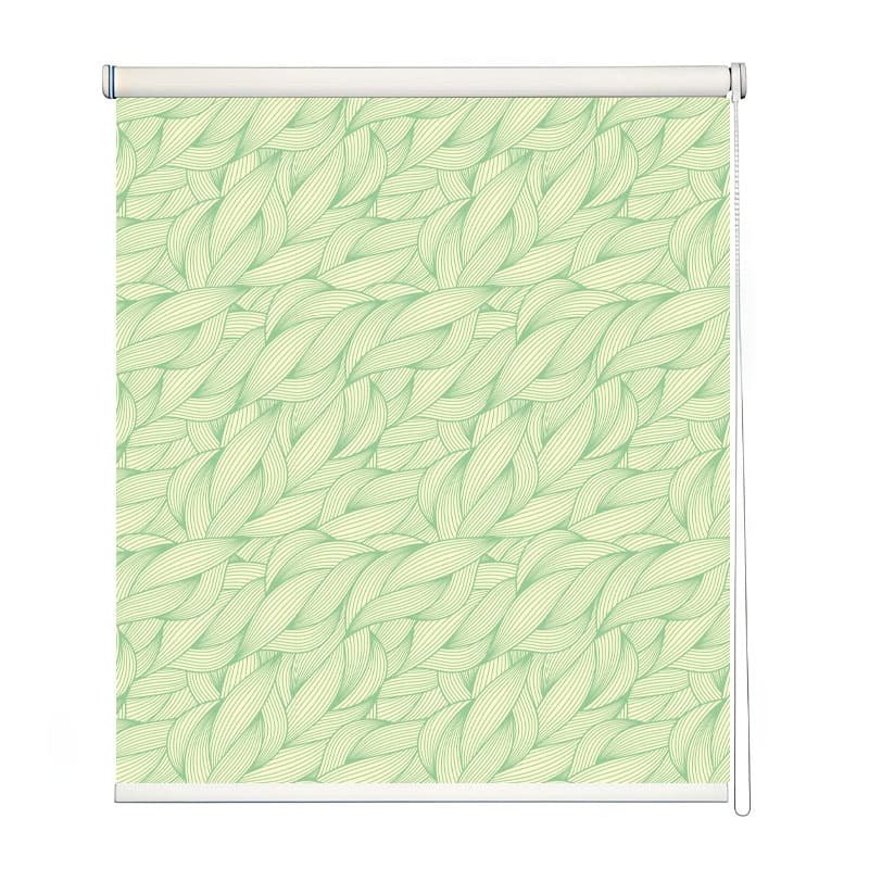 Light Green Wavy Line Pattern Roller Blind shown in a room