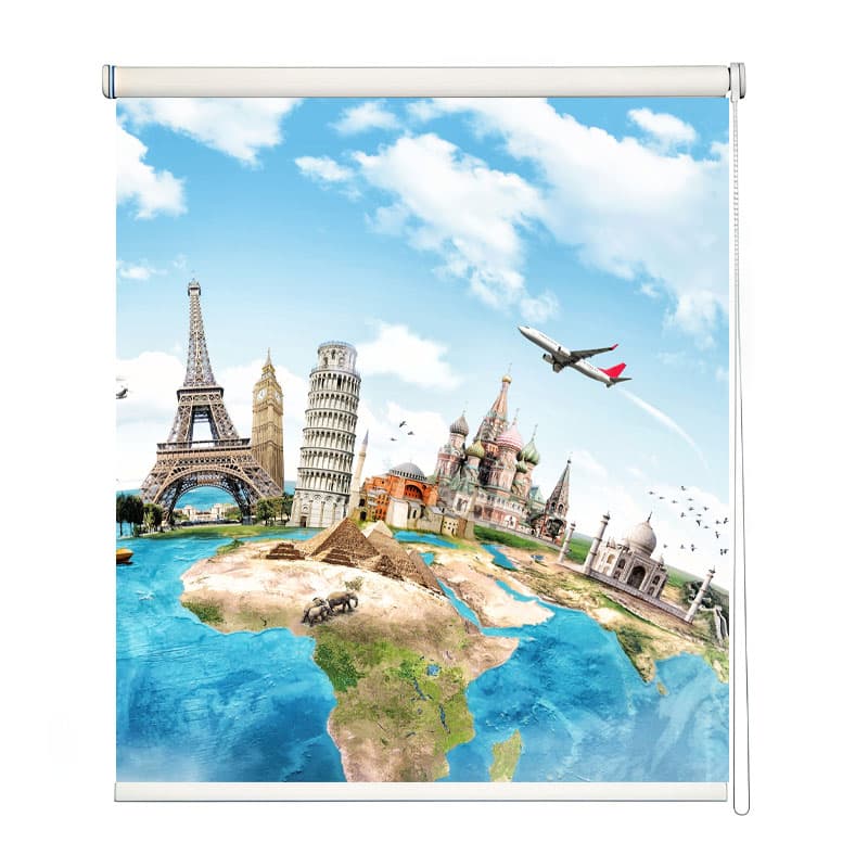 Landmarks of the World Artistic Roller Blind shown in a room