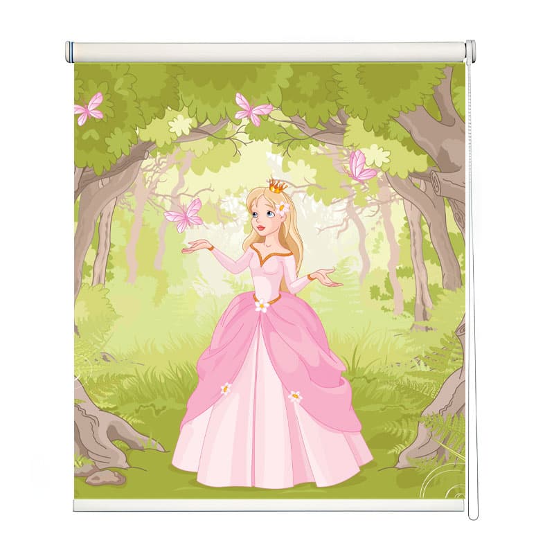 Fairytale Princess Theme Kids Room Roller Blind shown in a room