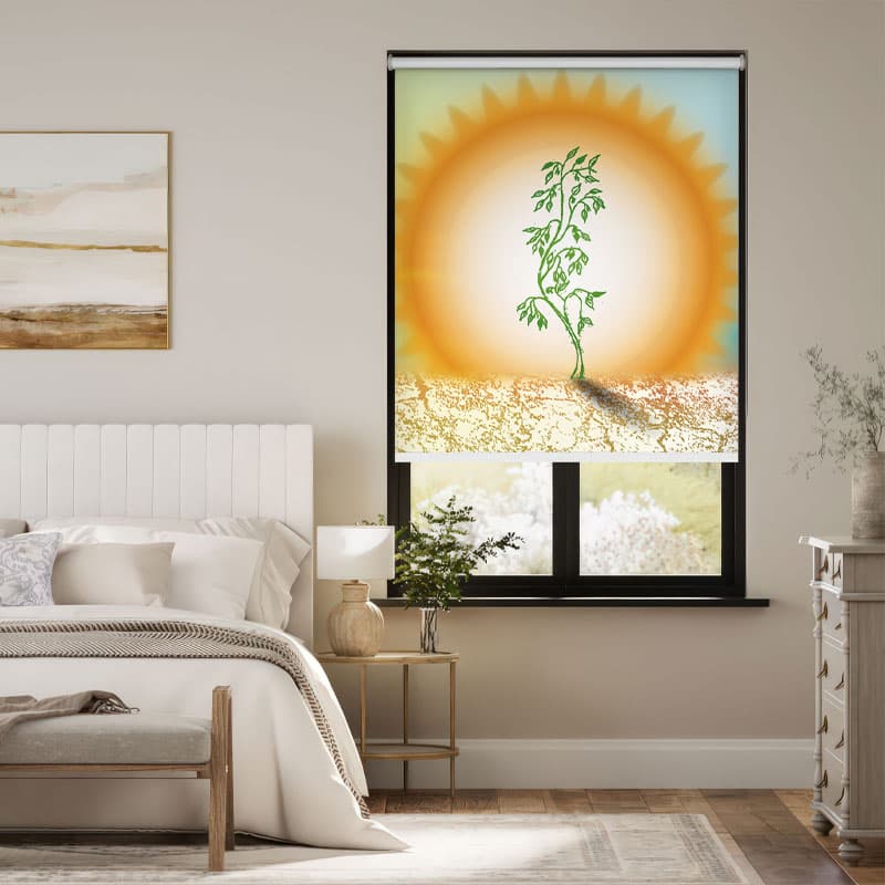 Resilience Sun and Plant Roller Blind pattern detail