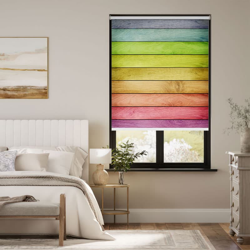 Vibrant Vertical Stripes Roller Blind pattern detail