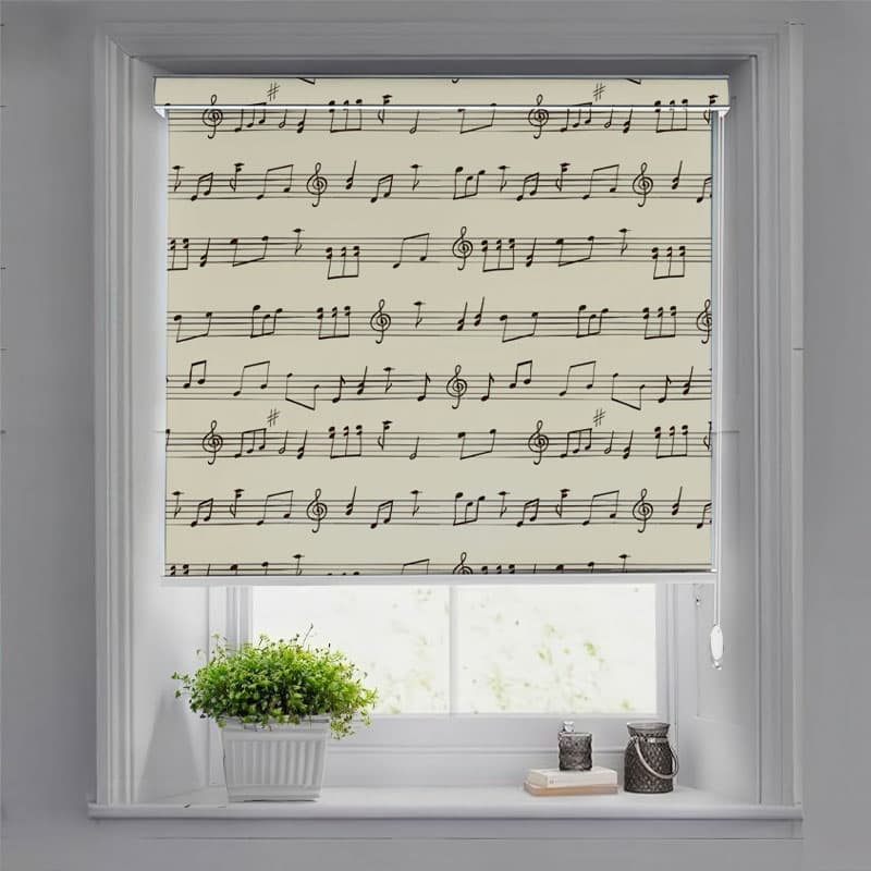 Classic Sheet Music Roller Blind pattern detail