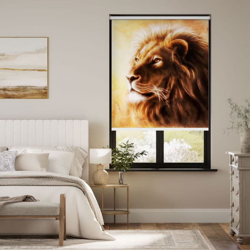 Majestic Lion Portrait Roller Blind pattern detail