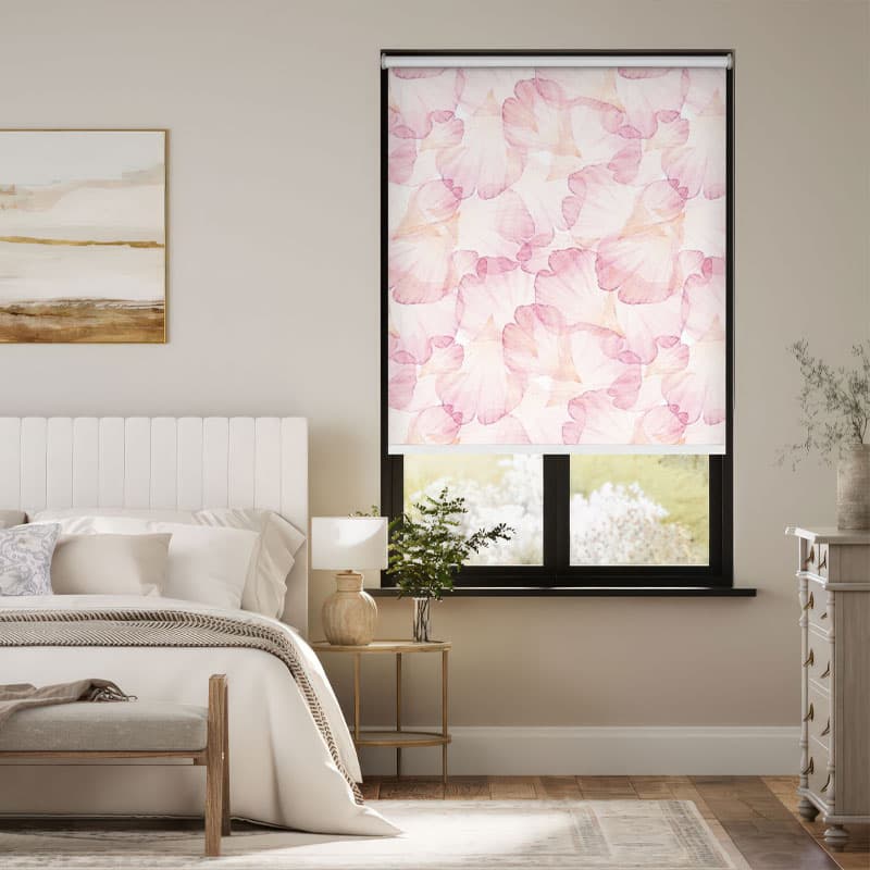 Delicate Pink Petals Roller Blind pattern detail