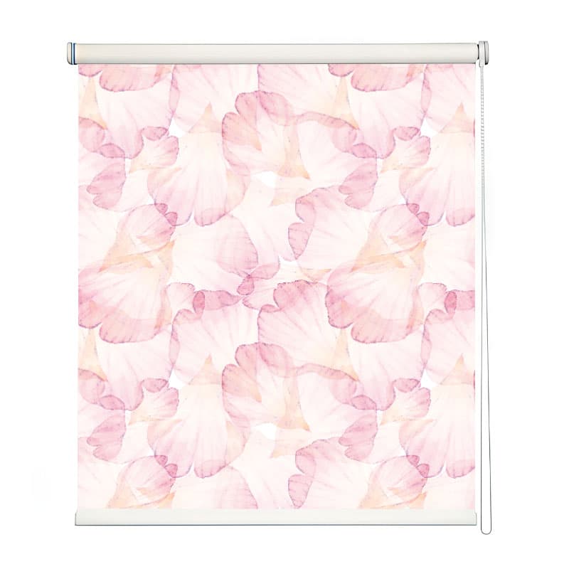 Delicate Pink Petals Roller Blind shown in a room