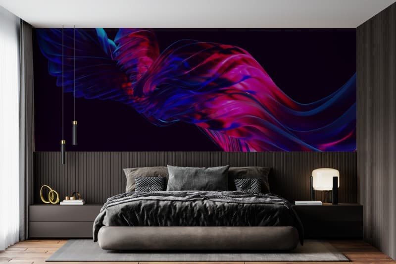 Neon Contours Modern Wallpaper for Wall pattern detail
