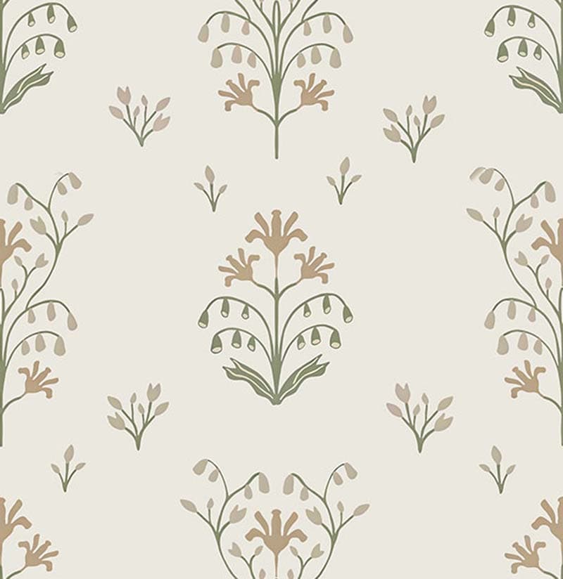 Blythe, Serene Petite Floral Pattern Wallpaper, Customized pattern detail