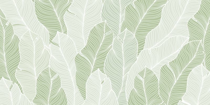 Everen, Calm Tropical Leaf Outline Wallpaper pattern detail