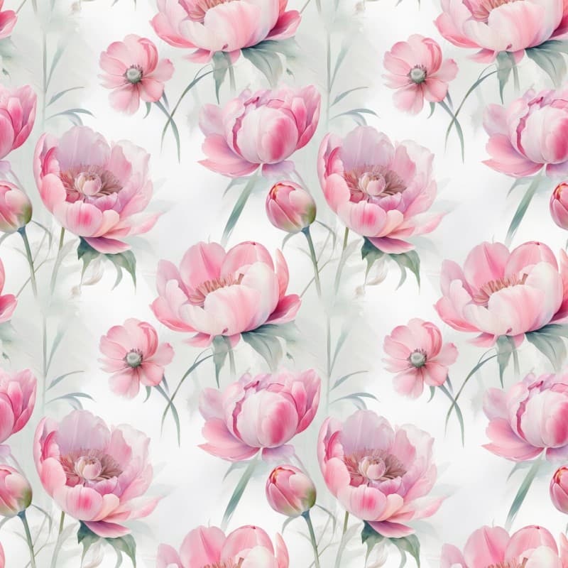 Peonia, Dreamy Soft Pink Peonies Wallpaper pattern detail