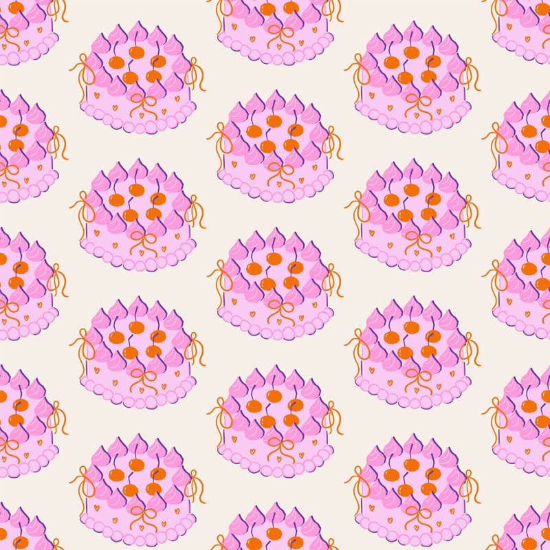 Caketon, Whimsical Dessert Delight Wallpaper pattern detail