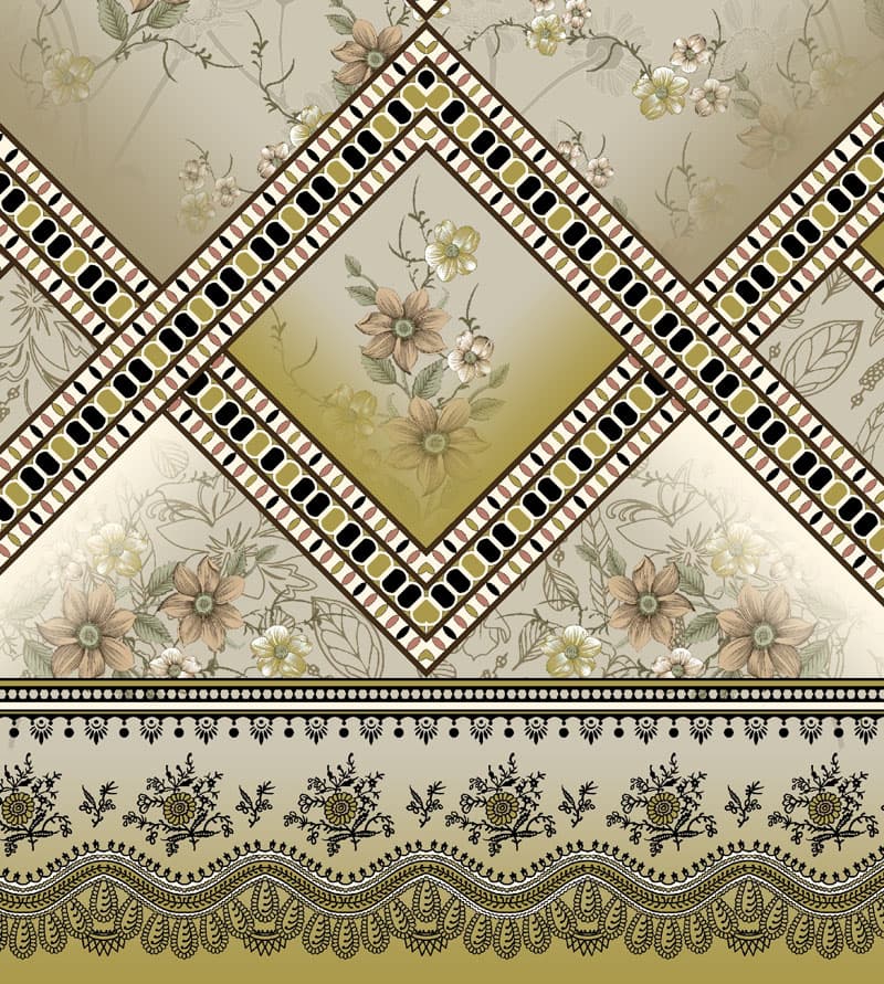 Trellis Bloom, Ethnic Decorative Wallpaper pattern detail
