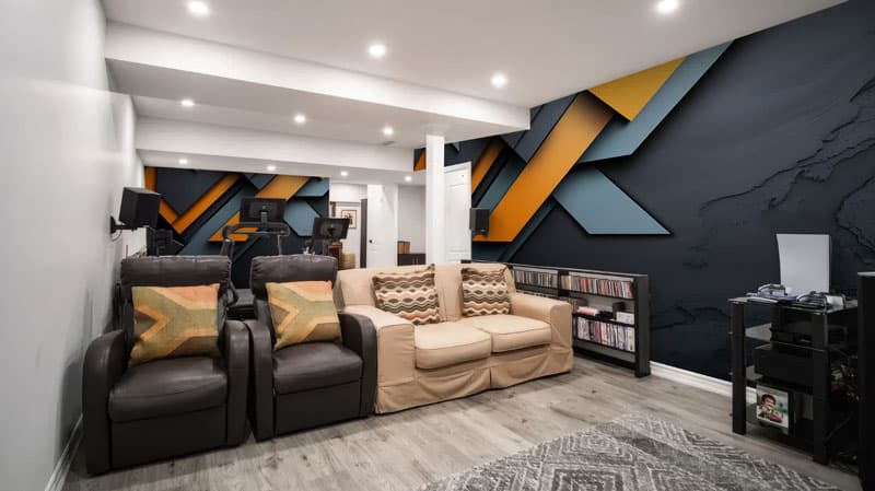 Graphitex, Bold Angular Motion Wallpaper shown in a room