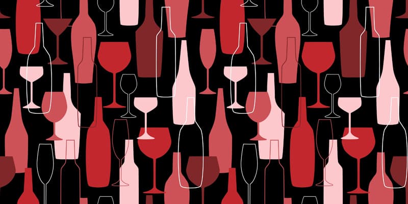 Rosso, Dense Wine Cellar Motif Wallpaper pattern detail
