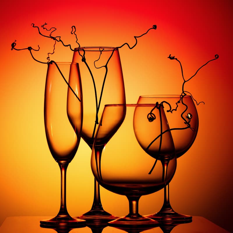 Svarnin Sunset Goblet Silhouette Art Wallpaper pattern detail