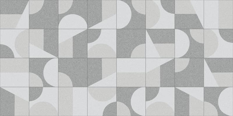Geomora, Modern Grey Abstract Tile Wallpaper pattern detail