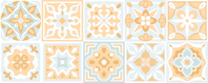 Solterra, Pastel Mediterranean Tile Wallpaper pattern detail