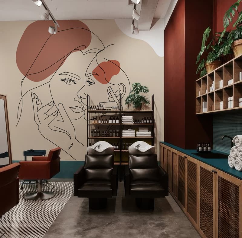 Contemporary Muse Theme Wall Mural Wallpaper shown in a room