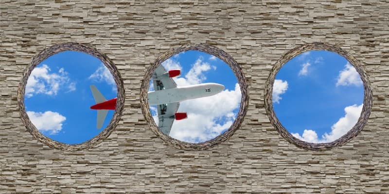 Jetwell, Flightscape Windows Ceiling Wallpaper pattern detail