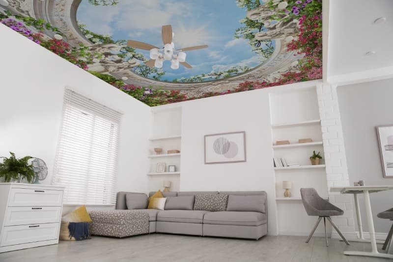 Mayfair, Sun-Kissed Archway Wallpaper Mural shown in a room