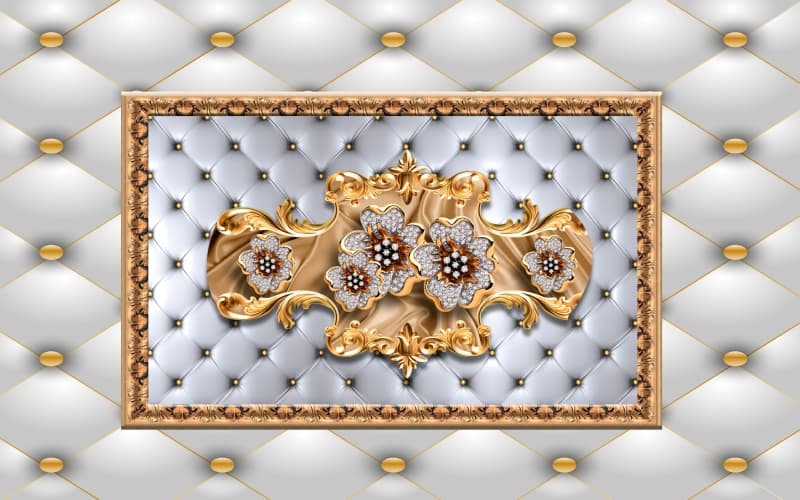 Velvetia, Luxurious Jewel Accent Wallpaper Mural pattern detail