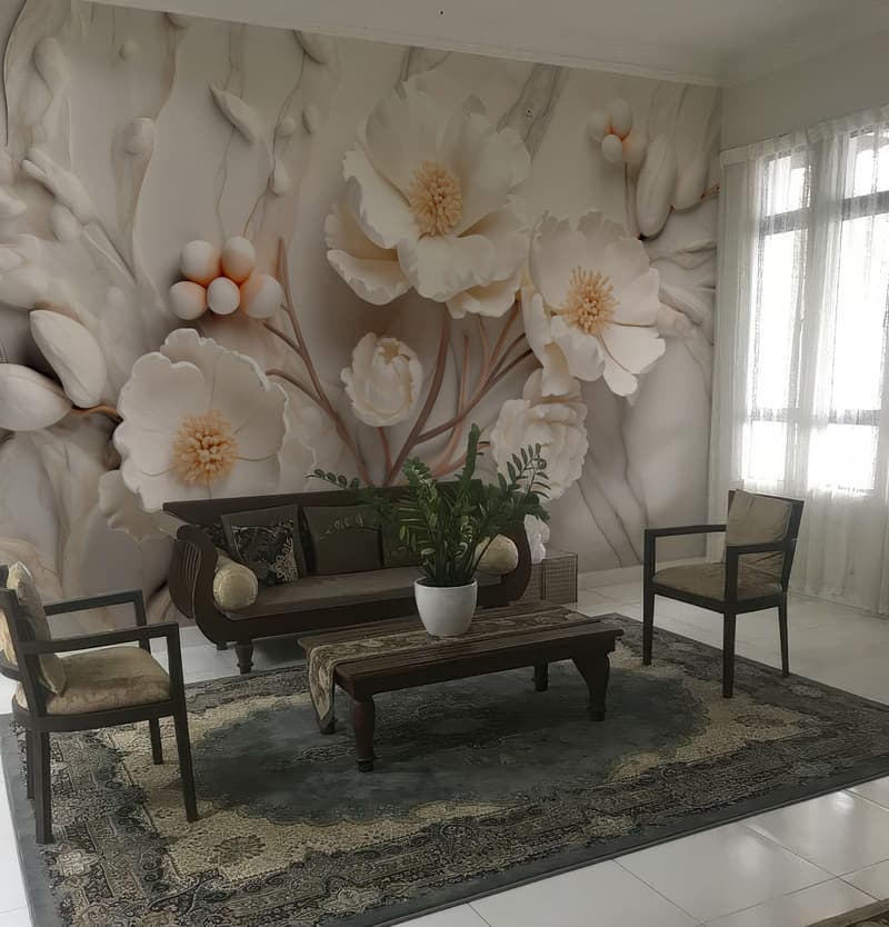 Eclasia, Pure Tranquil Blossom Wallpaper Mural shown in a room