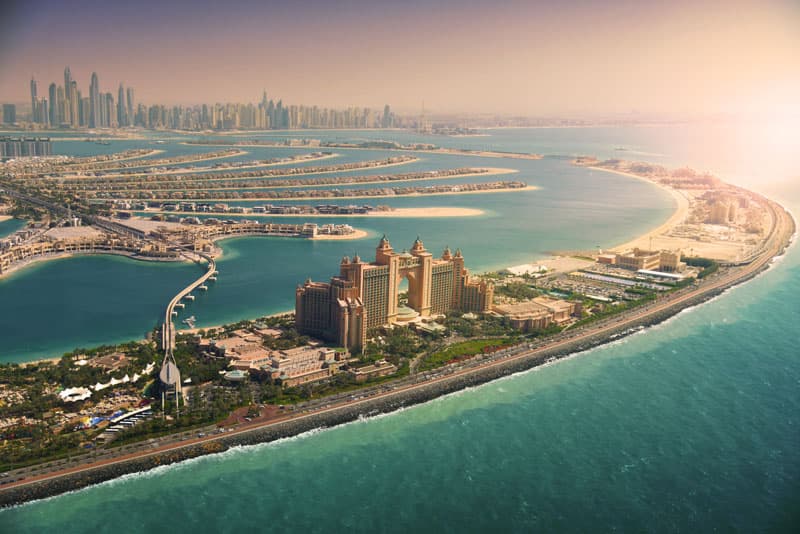 Jumeirah, Golden Aerial Vista Wallpaper Mural pattern detail