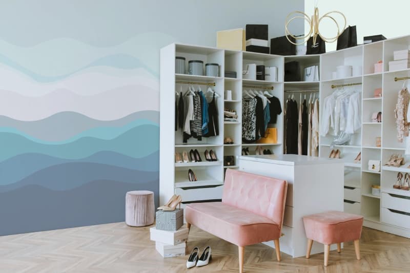 Tundra, Arctic Wave Landscape Wallpaper Mural shown in a room