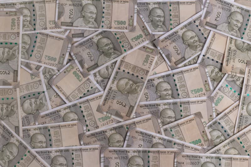 Moneyfestation, 500 Indian Rupees Wallpaper Mural pattern detail