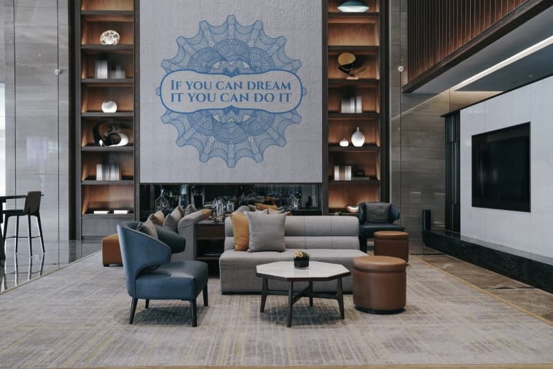 Uplifta, Creative Workspace Quote Wall Mural shown in a room