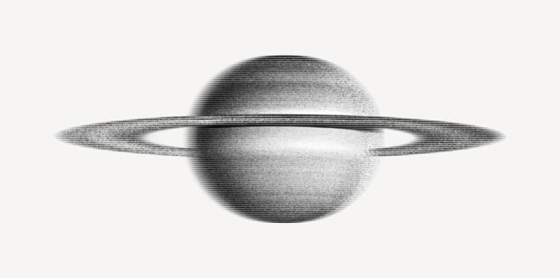 Orbita, Minimal Saturn Abstract Wallpaper Mural pattern detail