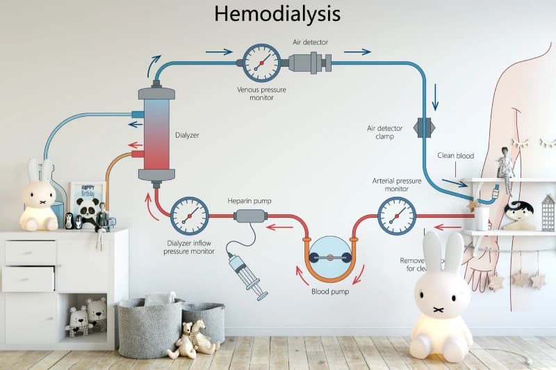 Hemodialysis Medical Education Wallpaper shown in a room